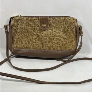 Elegant Tan and Brown Crossbody Bag